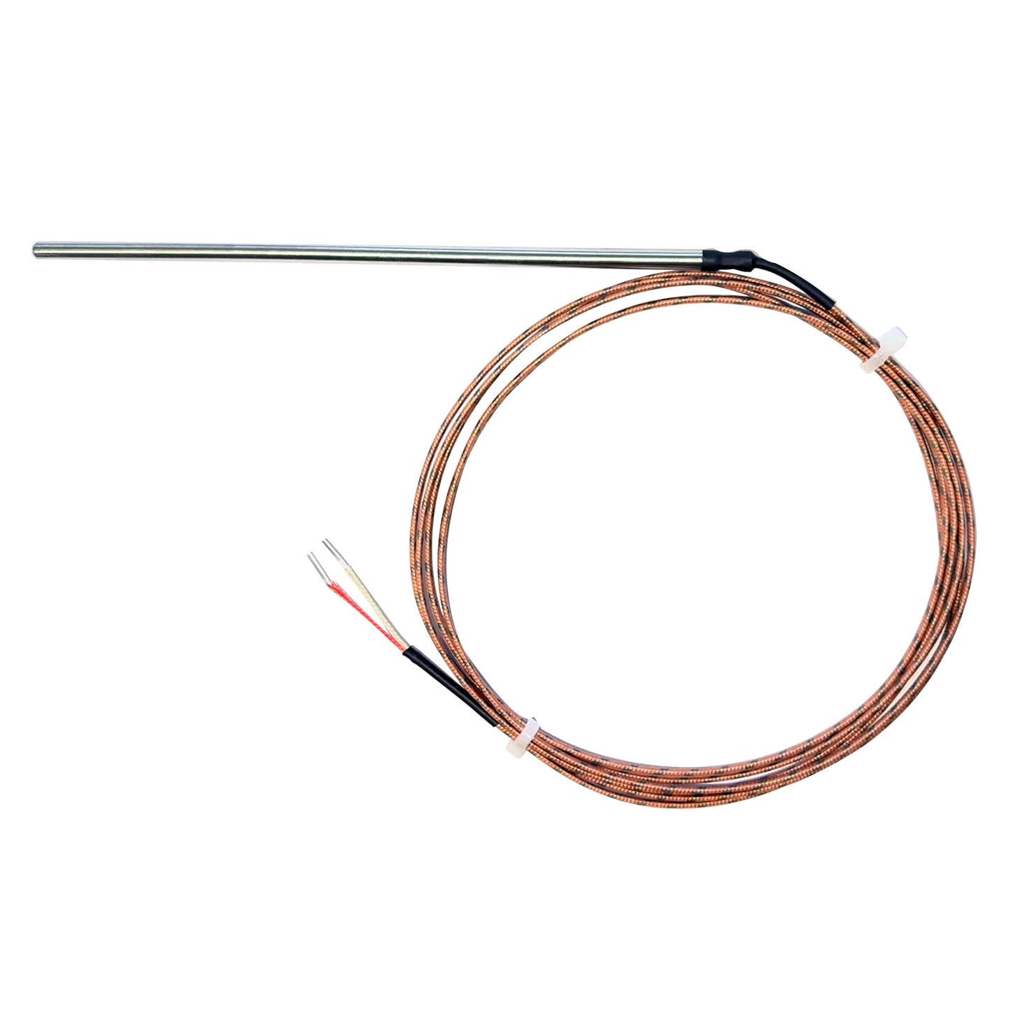 J type Thermocouple: 4mm OD x 150mm Length, Split Leads, 6 ft Cable